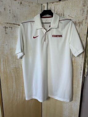 Nike White Polo with Cardinal Stanford Logo